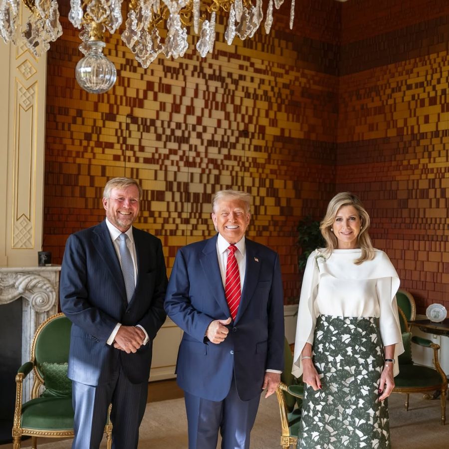Máxima Zorreguieta junto a su esposo Guillermo y Donald Trump