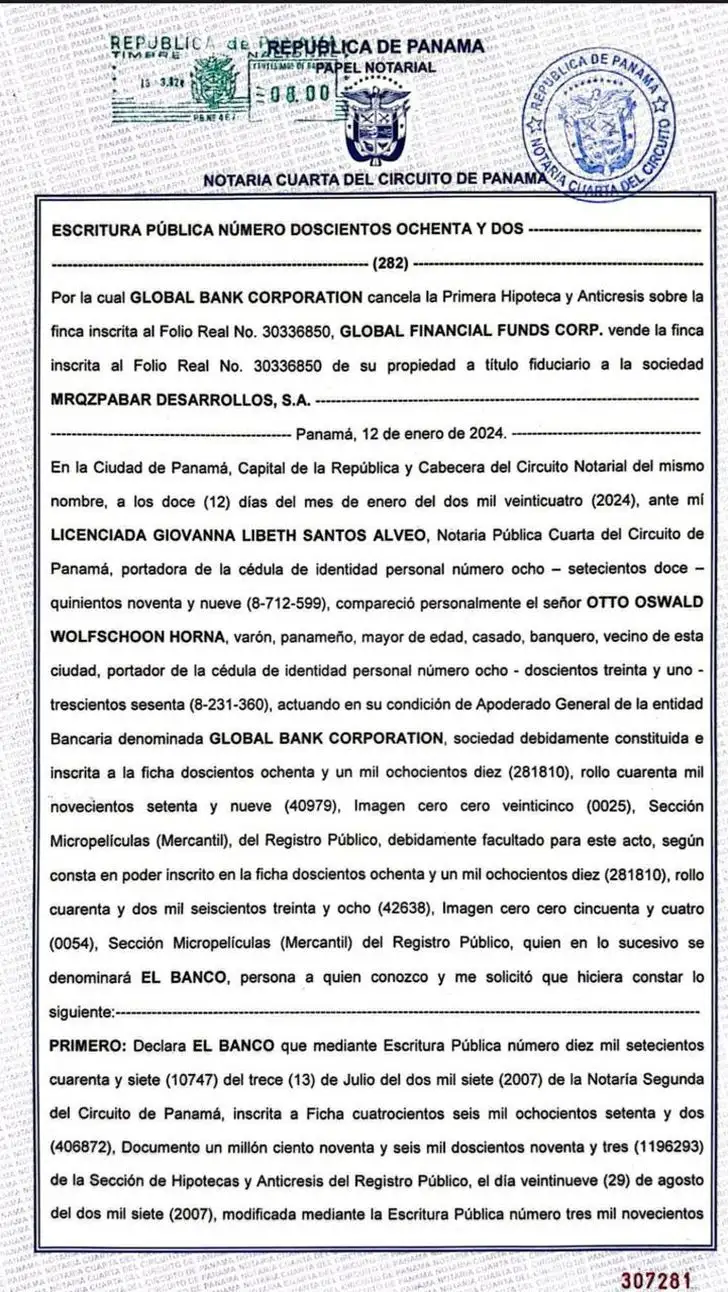 Escritura Panamá