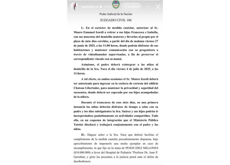 La autorización de la Justicia para que Mauro Icardi vea a sus hijas