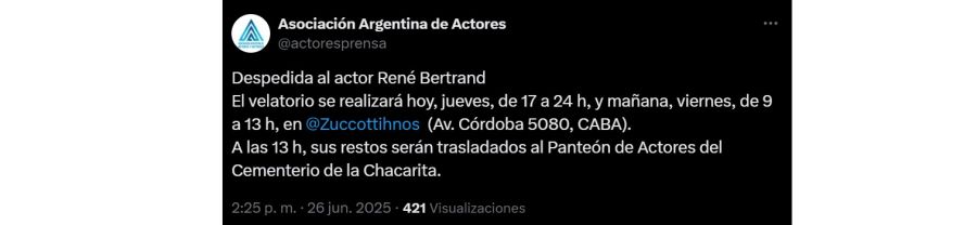 La despedida a René Bertrand