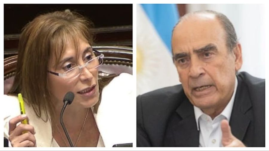 La senadora Cristina López y el jefe de Gabinete Guillermo Francos.