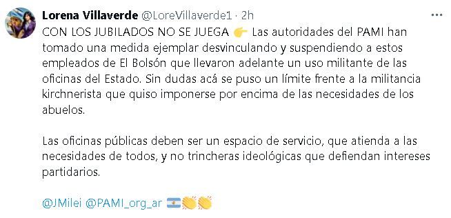 Tuit Lorena Villaverde