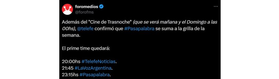 El prime time de Telefe