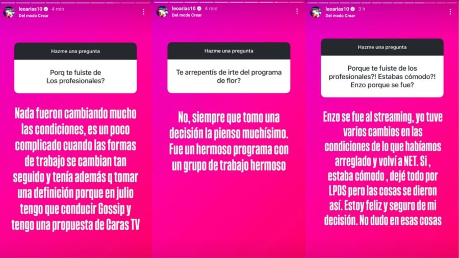 Leo Arias explicó por qué se fue del programa de Florencia de la V