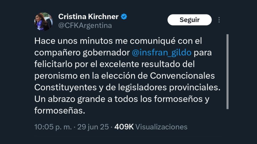 Tweets de Cristina Kirchner