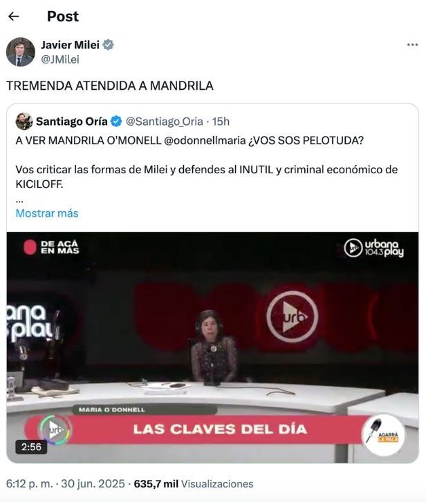 Javier Milei Maria Odonnell