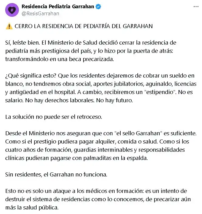 Comunicado Garrahan