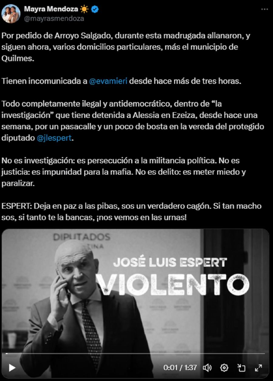 Mayra Mendoza contra Espert