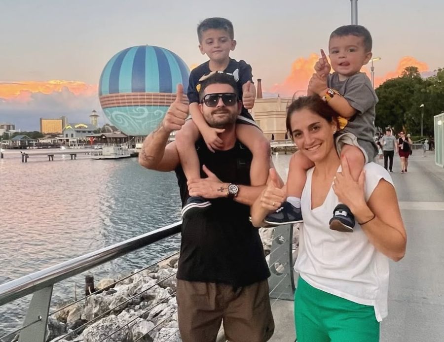 Natalia Pastorutti y sus hijos