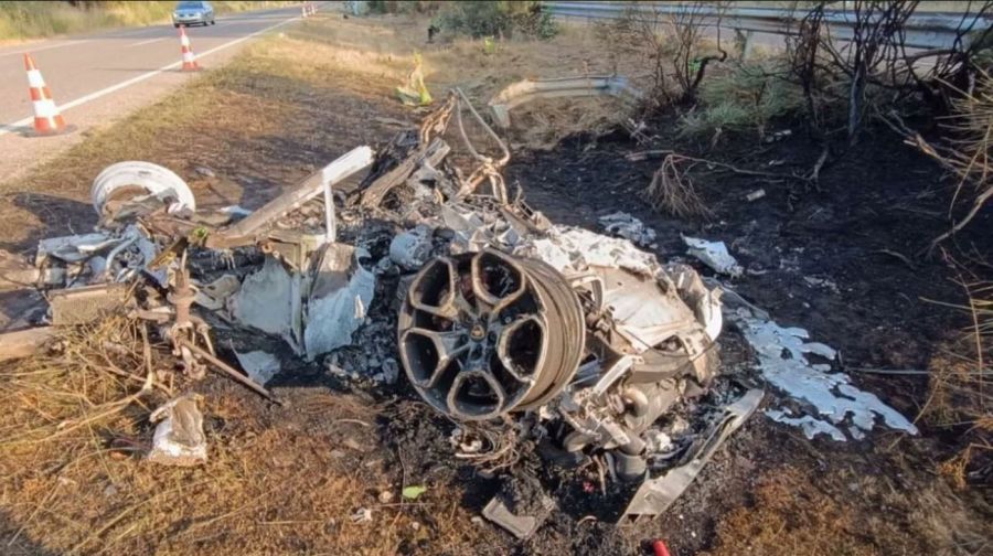 Así quedó el Lamborghini en el que iban Diogo Jota y André Silva