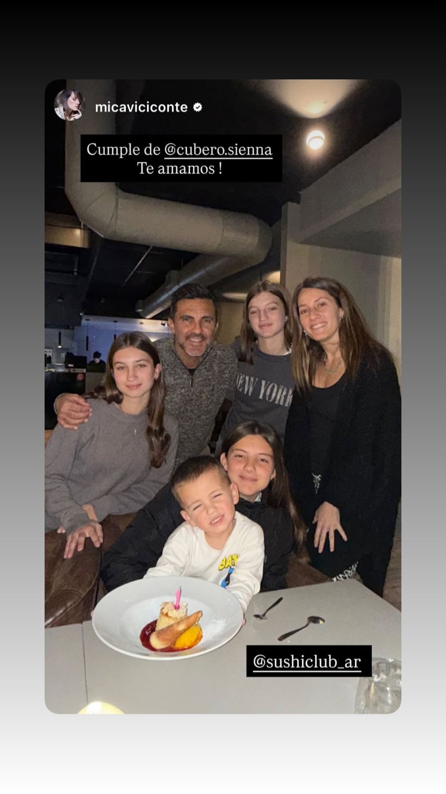 Nicole Neumann, Fabián Cubero, Sienna Cubero