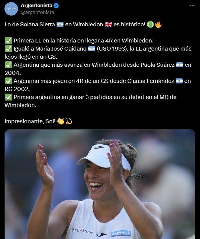 Solana Sierra en Wimbledon