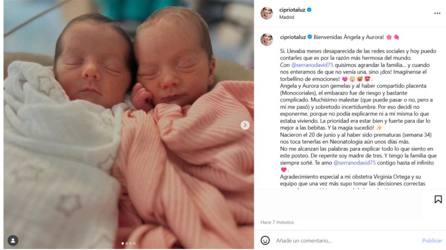 Luz Cipriota fue mamá