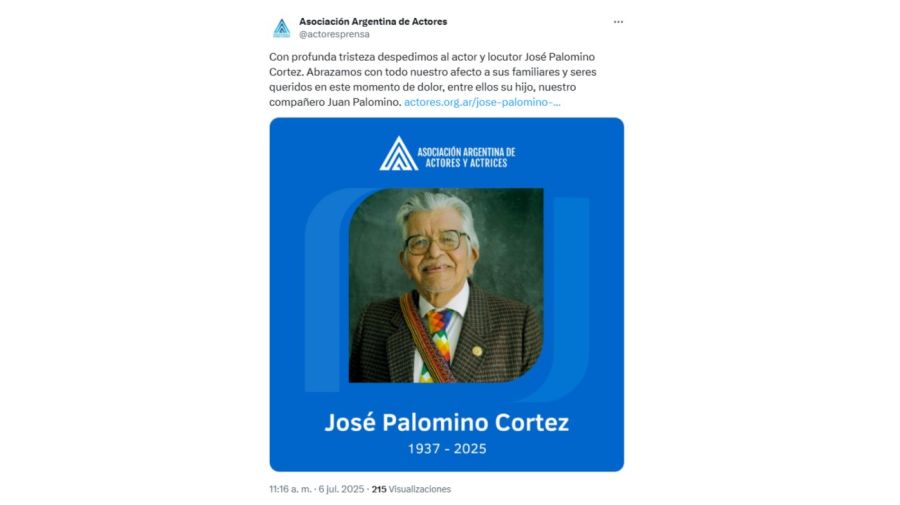 Murió José Palomino Cortez
