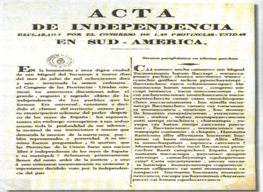 Acta del día de la Independencia argentina del 9 de julio de 1816