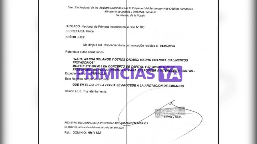 Mauro Icardi fue embargado