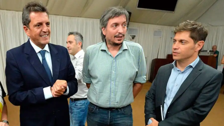 Sergio Massa, Máximo Kirchner y Axel Kicillof definen la alianza del peronismo bonaerense