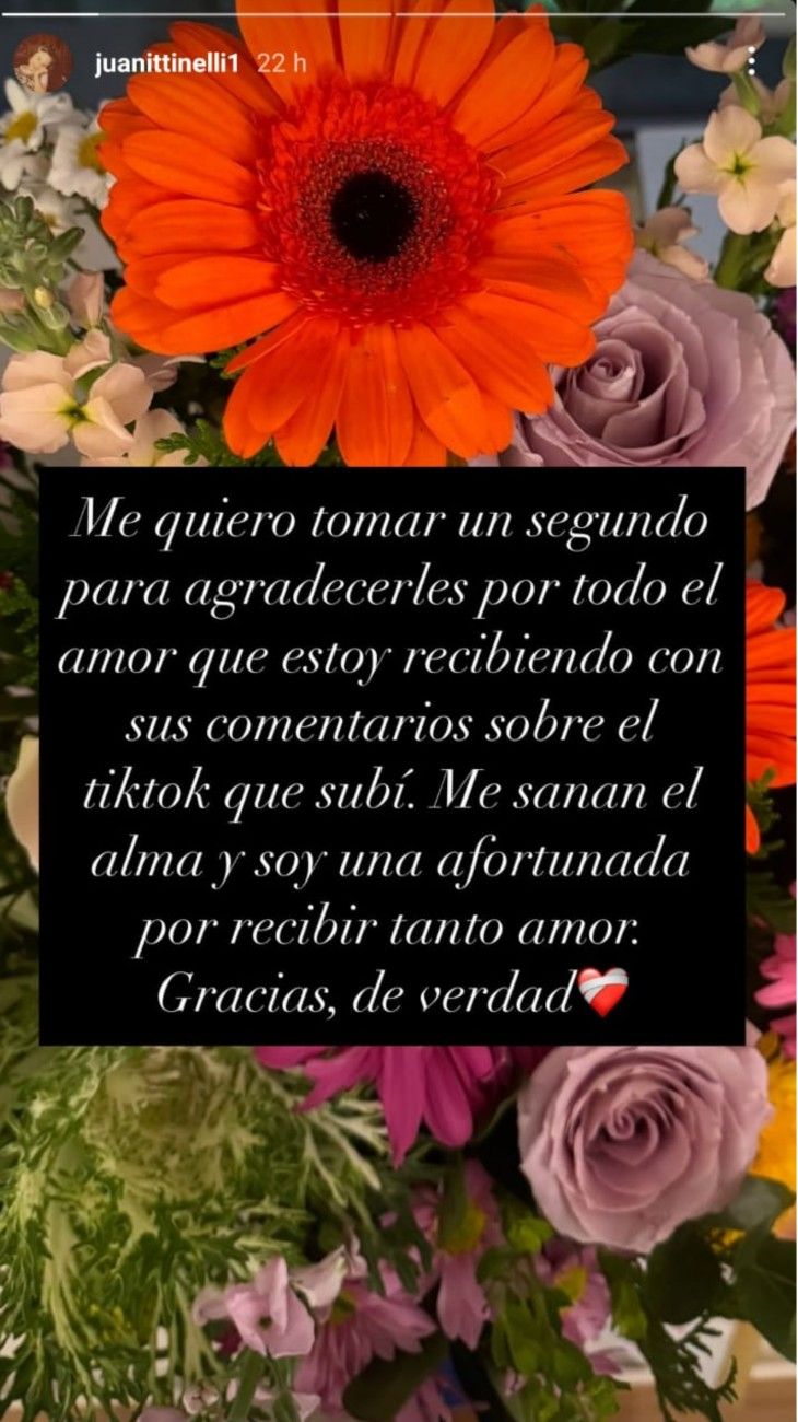 Juanita Tinelli tras su video llorando