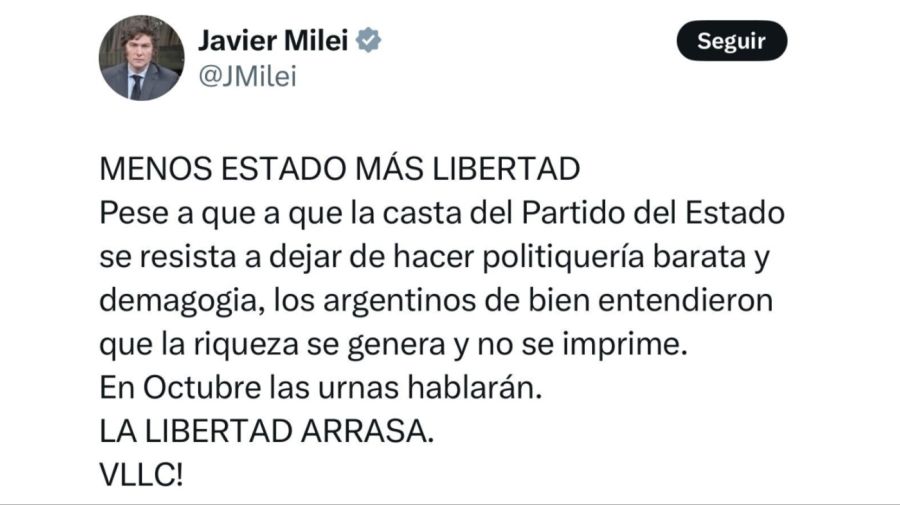 El oficialismo se muestra confiado y Milei vaticina una victoria en octubre 20250713
