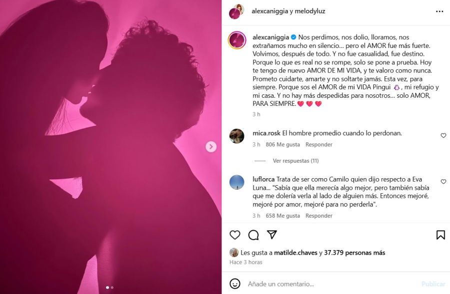 Alex Caniggia y Melody Luz
