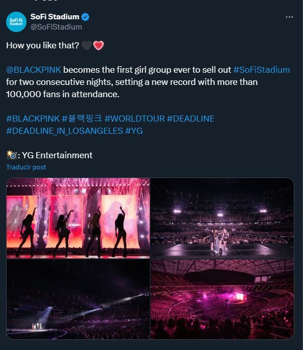BLACKPINK rompió récord en el SoFi Stadium