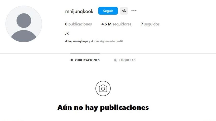 Jungkook nueva cuenta de Instagram