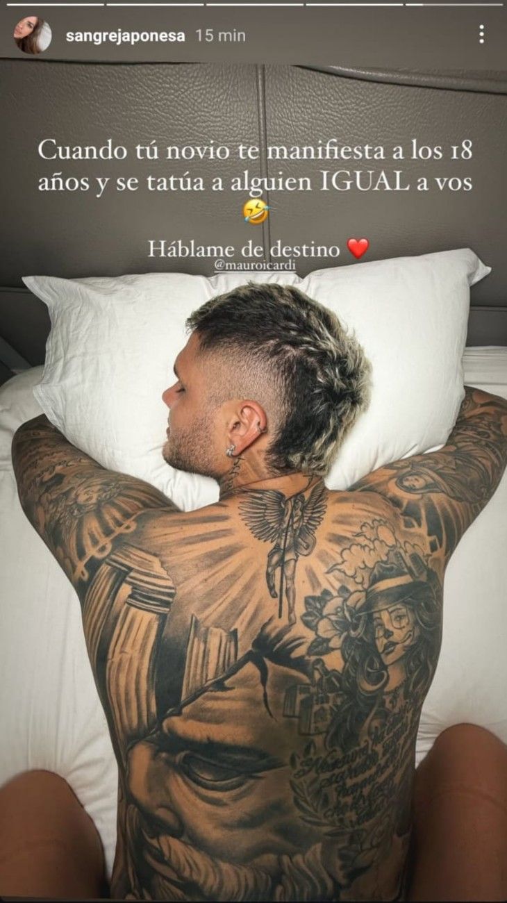 La China Suárez mostró los tatuajes de Mauro Icardi