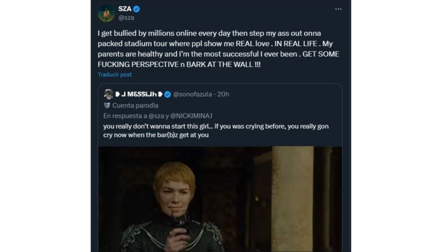 Pelea Nicki Minaj contra Sza