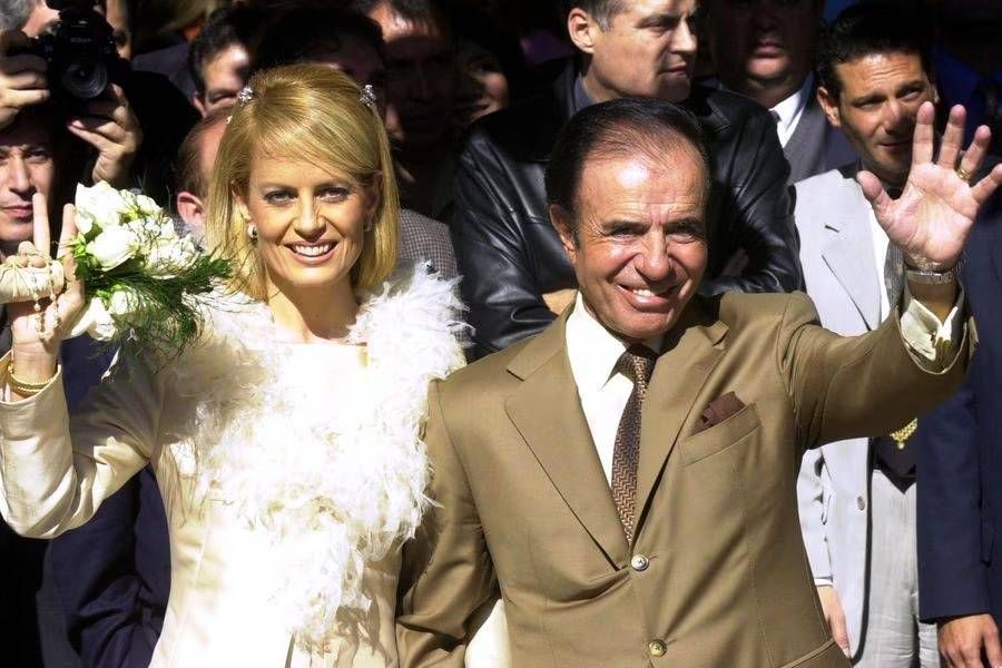 Carlos Menem y Cecilia Bolocco