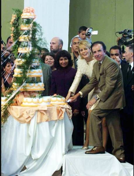 Carlos Menem y Cecilia Bolocco