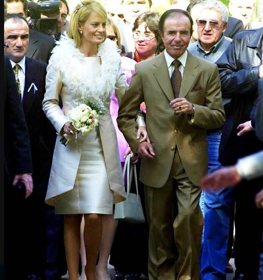 Carlos Menem y Cecilia Bolocco
