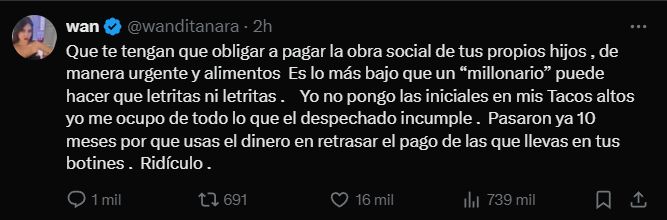 El furioso descargo de Wanda Nara al ganarle una batalla juidicial a Mauro Icardi:
