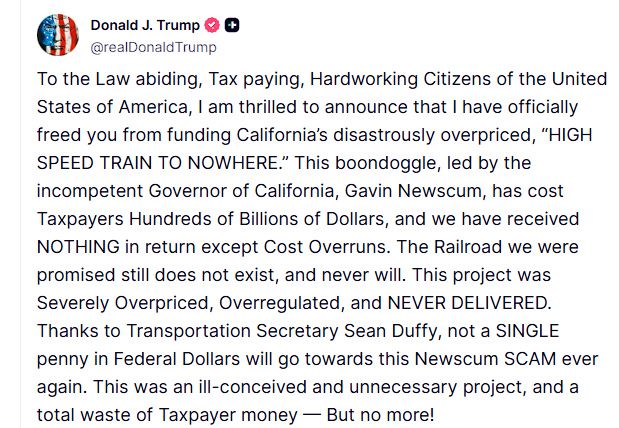 El mensaje de Trump anunciando que corta la financiación federal del 