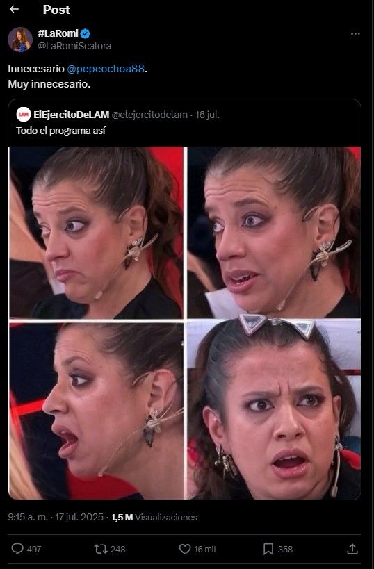 Romina Scalora explotó contra Pepe Ochoa
