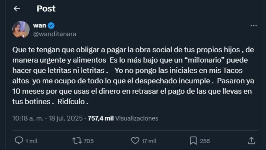 Wanda Nara sobre las iniciales de sus hijos en los botines de Mauro Icardi
