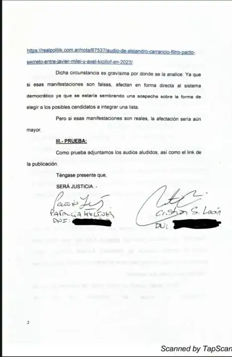 Denuncia de Cristian León contra los dirigentes de LLA Buenos Aires 2