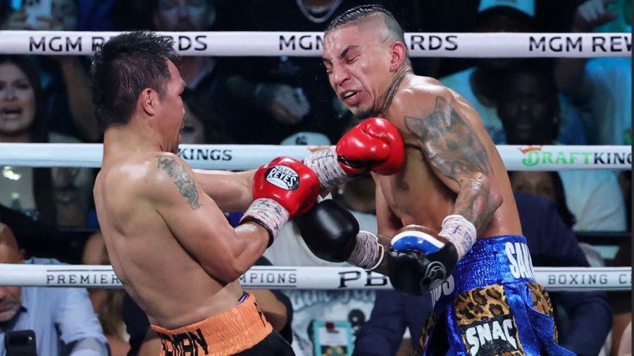 Manny Pacquaio volvió a los 46 años y tuvo a maltraer al campeón Mario Barrios en Las Vegas.