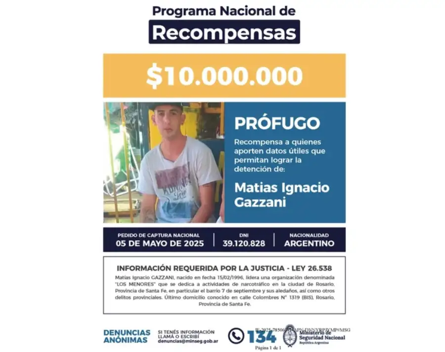 El Gobierno ofrece una recompensa por el líder de la banda de