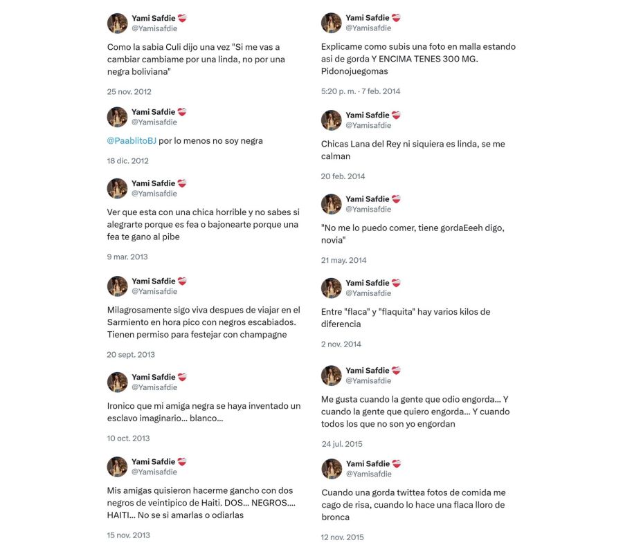 Los tweets polémicos de Yami Safdie