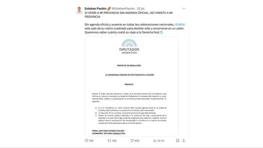 tuit esteban paulon derecha fest 24072025