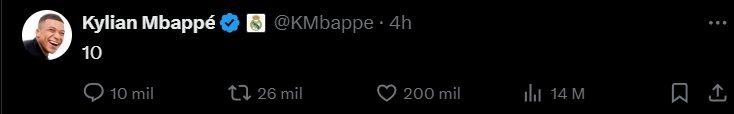 Tuit Kylian Mbappé