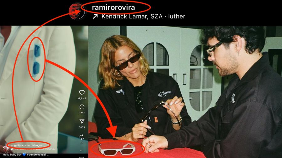 Los lentes de Ramiro Rovira en la fiesta Baby Gender Reveal de Marini y su esposa Angie Landaburu.