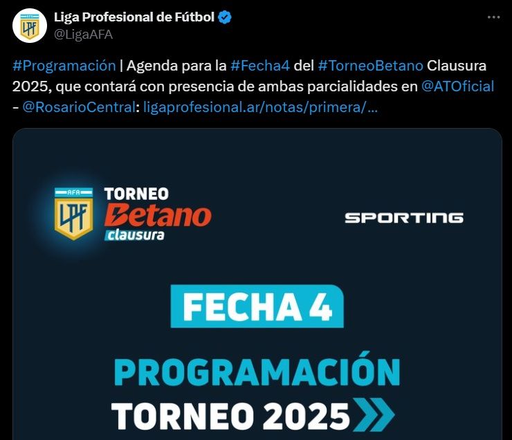 Programación Fecha 4
