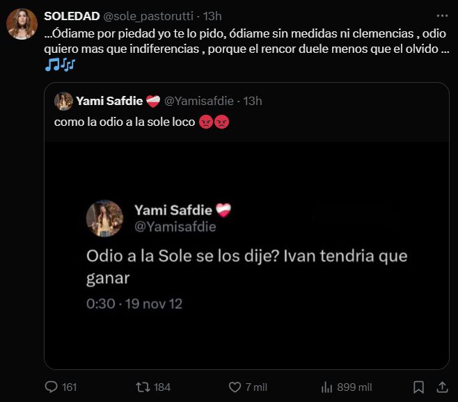 Soledad Pastorutti reaccionó al polémico mensaje retro de Yami Safdie en su contra