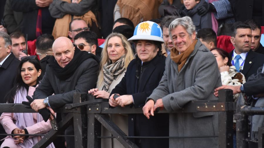 Postales del paso del presidente Javier Milei y sus ministros por la Sociedad Rural Argentina.