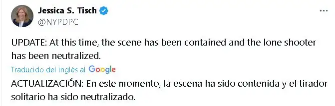 Comunicado de Jessica Tisch