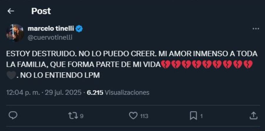 Marcelo Tinelli dolor muerte Mila Yankelevich
