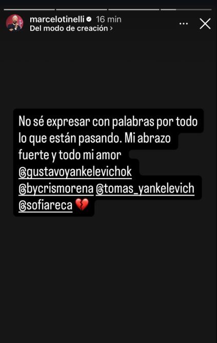 Mensaje Marcelo Tinelli tras muerte de Mila Yankelevich