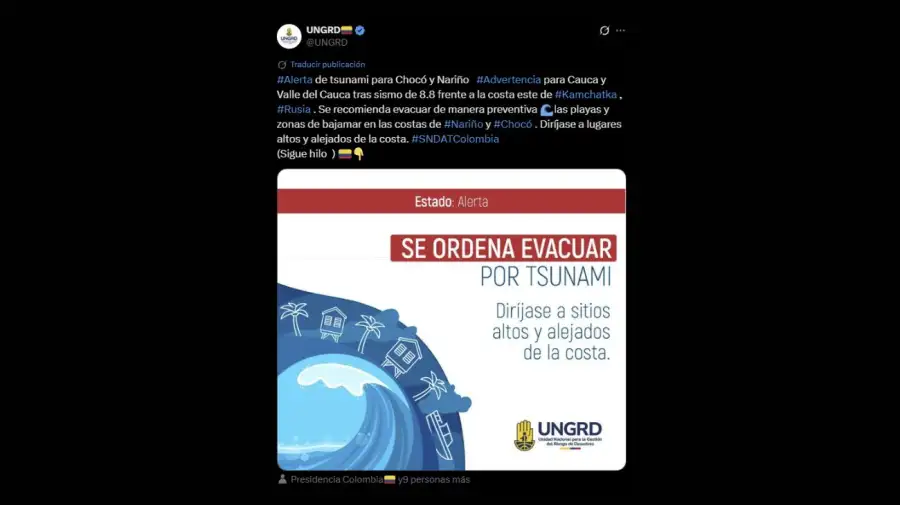 COLOMBIA ALERTA DE TSUNAMI