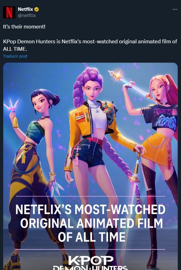 K-Pop Demon Hunters la serie animada mas vista de Netflix